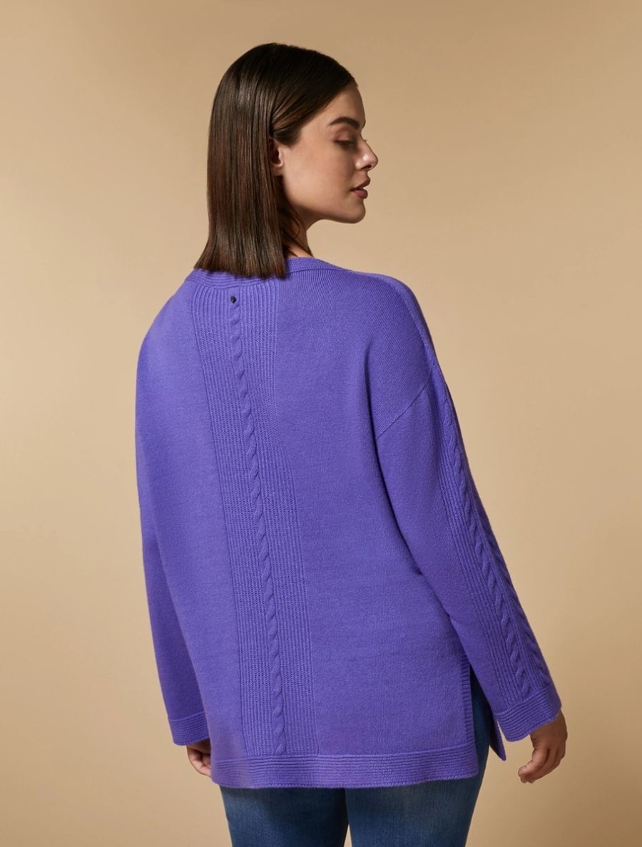 Cashmere-Blend Sweater Purple Wholesale