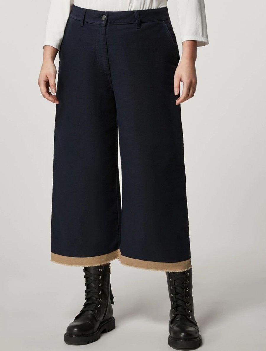 Jacquard Trousers Dark Navy New