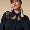 Embroidered Crepe Shirt Dress Midnightblue Online