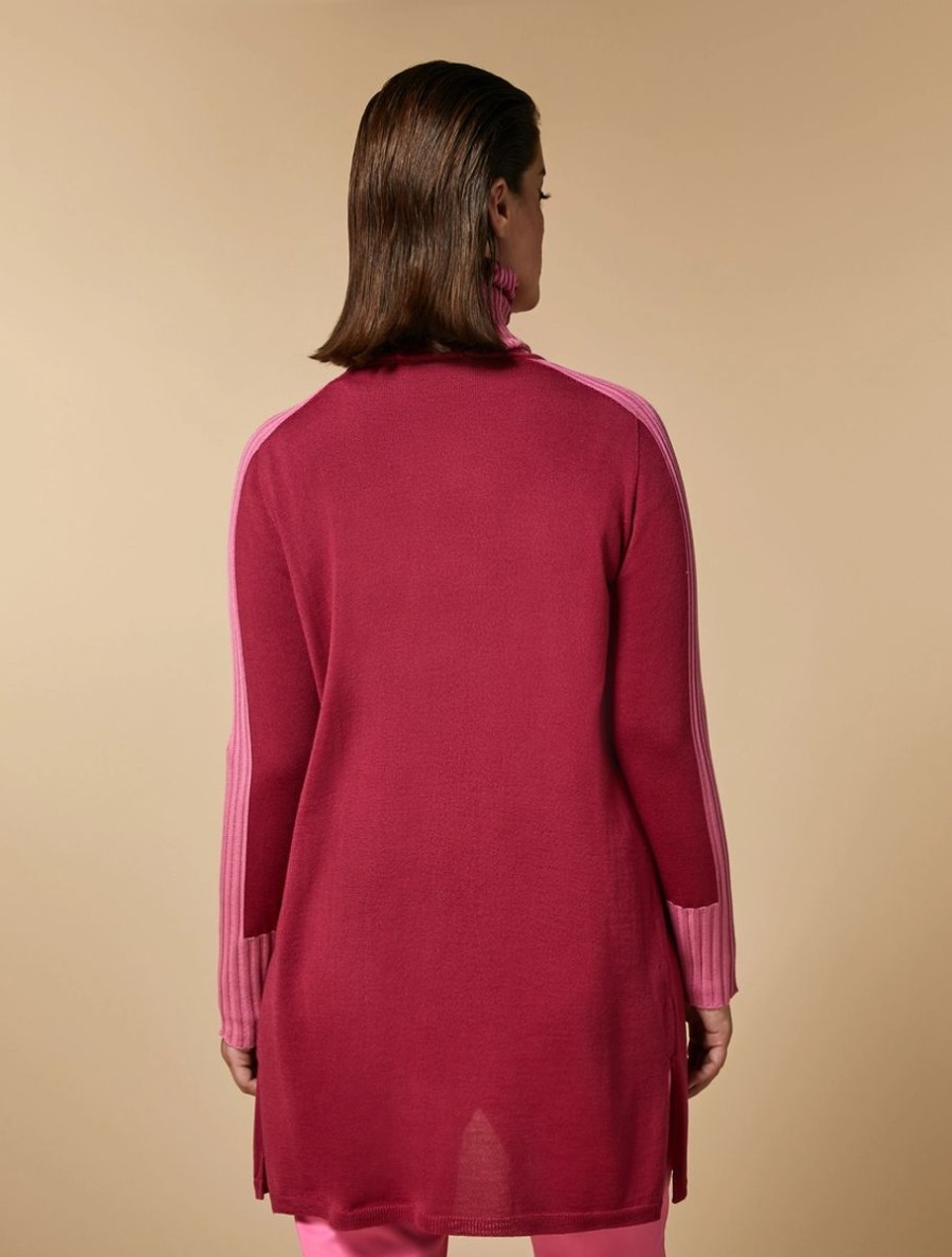 Wool-Blend Cardigan Fuchsia Hot