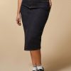 Denim Midi Skirt Dark Navy Best