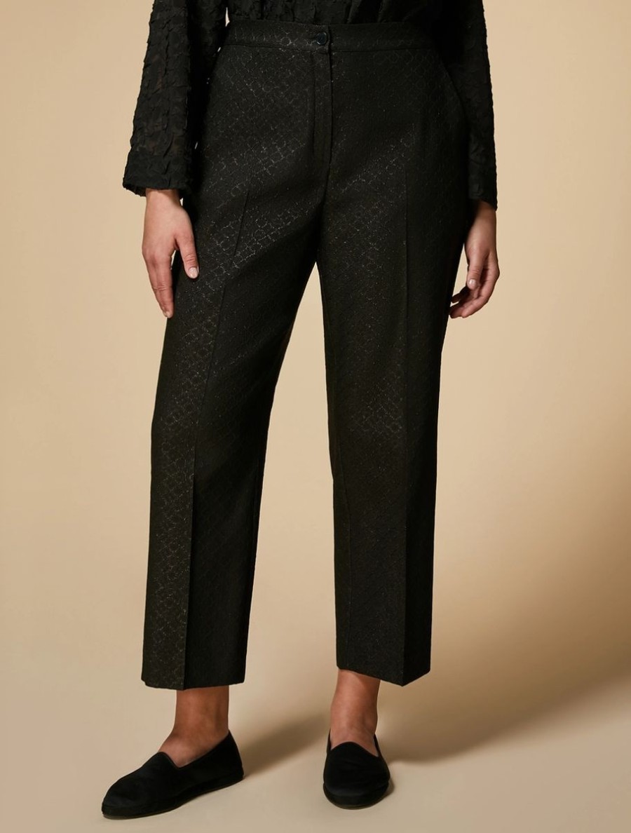 Jacquard Trousers Black New