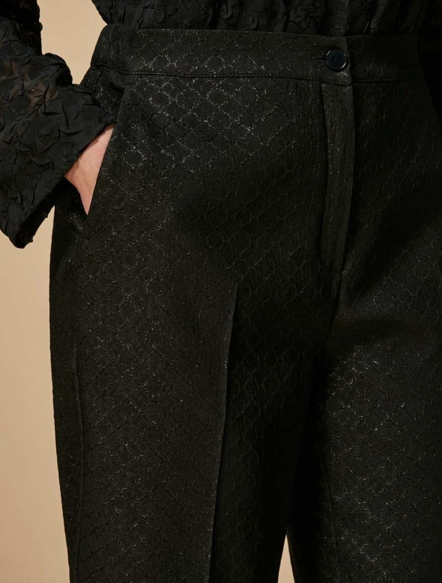 Jacquard Trousers Black New