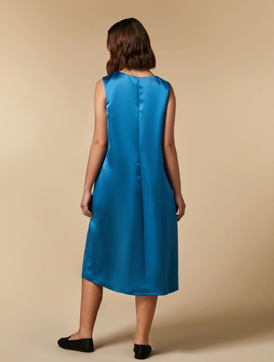 Satin Dress Torquoise Online