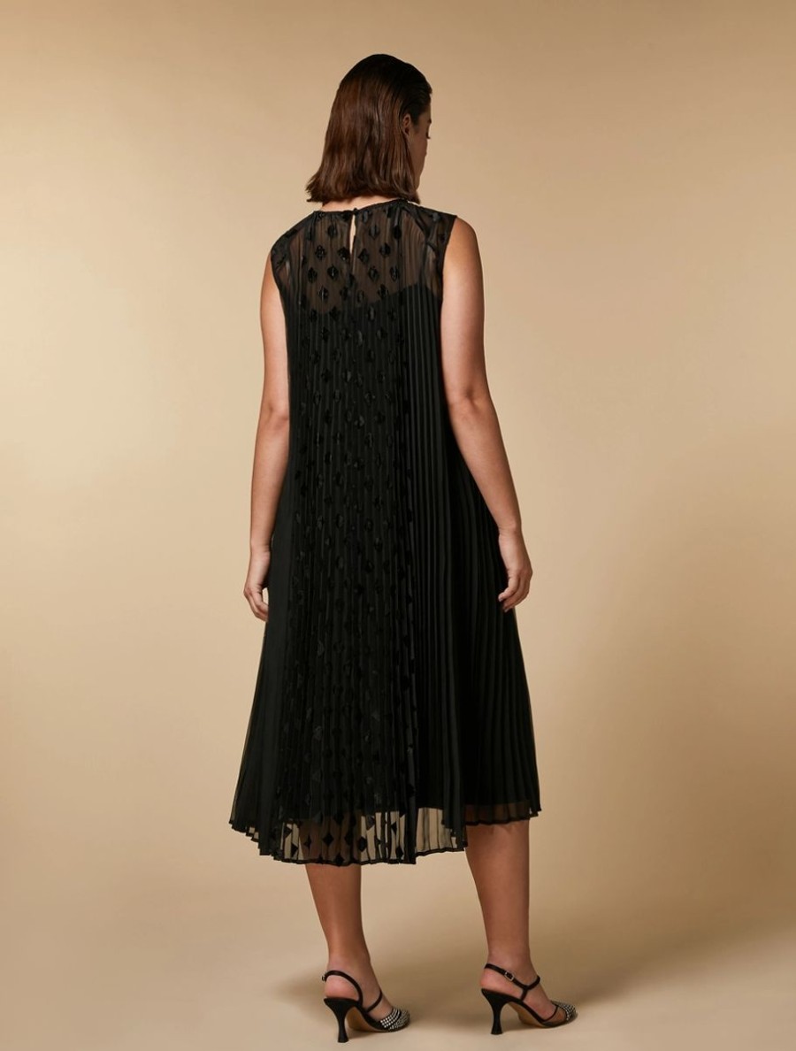 Burnout Georgette And Chiffon Dress Black Best