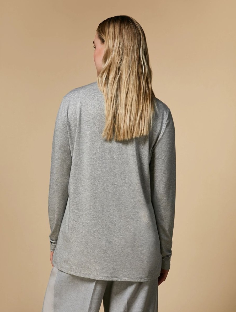 Jersey Polo-Neck Sweater Light Grey Hot