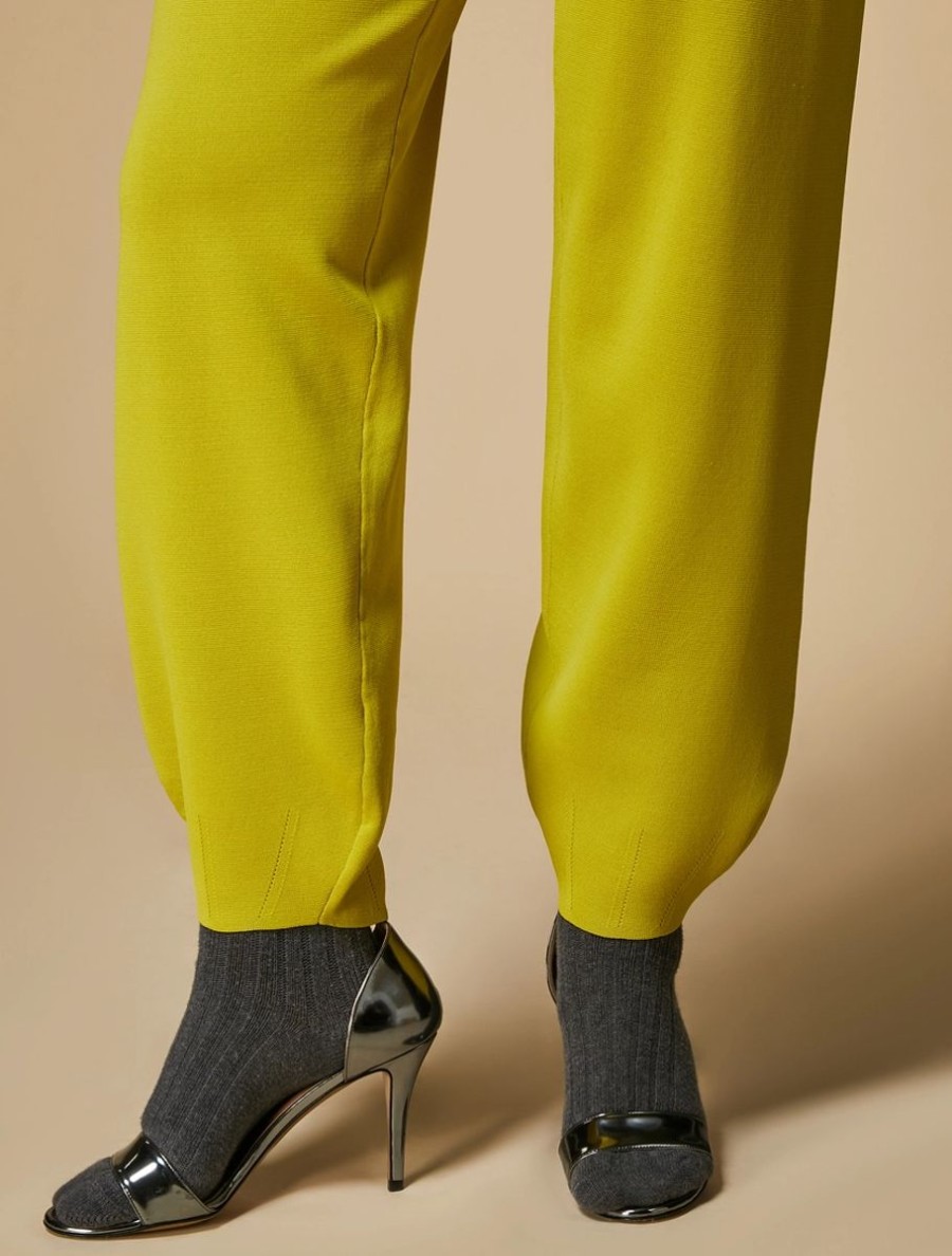 Viscose-Knit Joggers Yellow Online