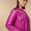 Diamond-Quilted Down Jacket Fuchsia Hot