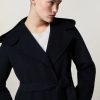 Double-Faced Wool-Blend Coat Dark Navy New