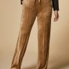 Wide-Leg Chenille Trousers Dark Brown Best