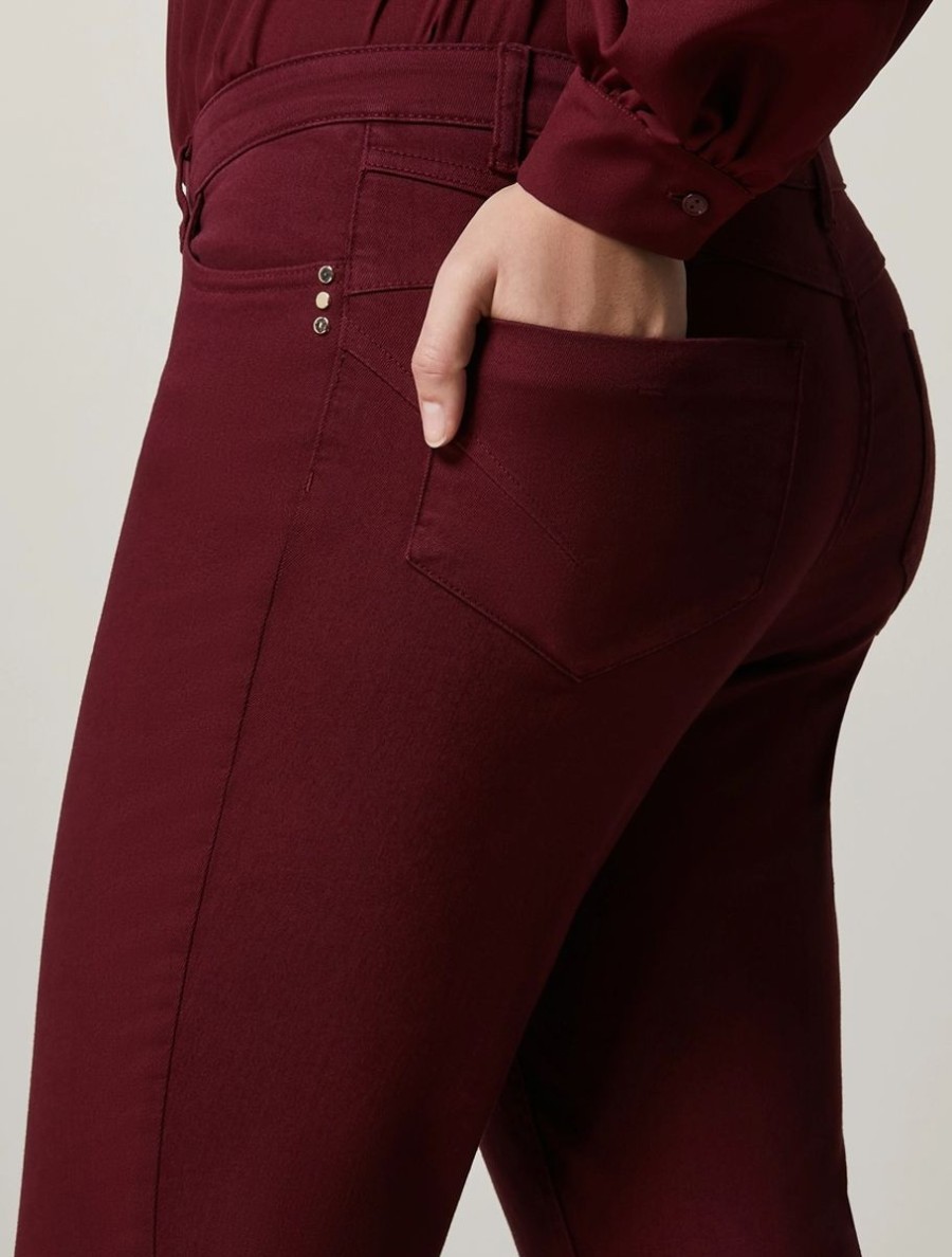 Garment-Dyed Twill Trousers Bordeaux Hot