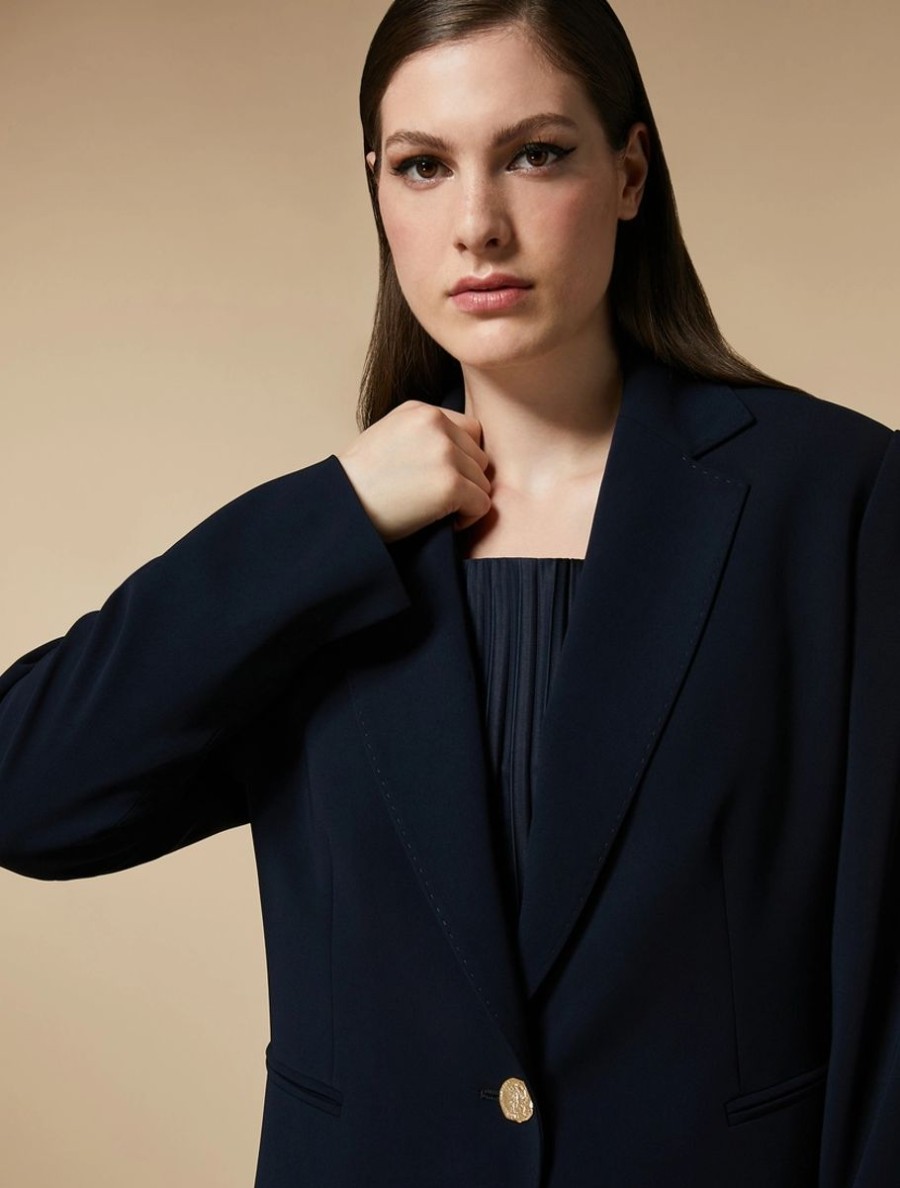 Triacetate Blazer Jacket Dark Navy Online