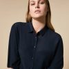 Silk Shirt Dark Navy Best