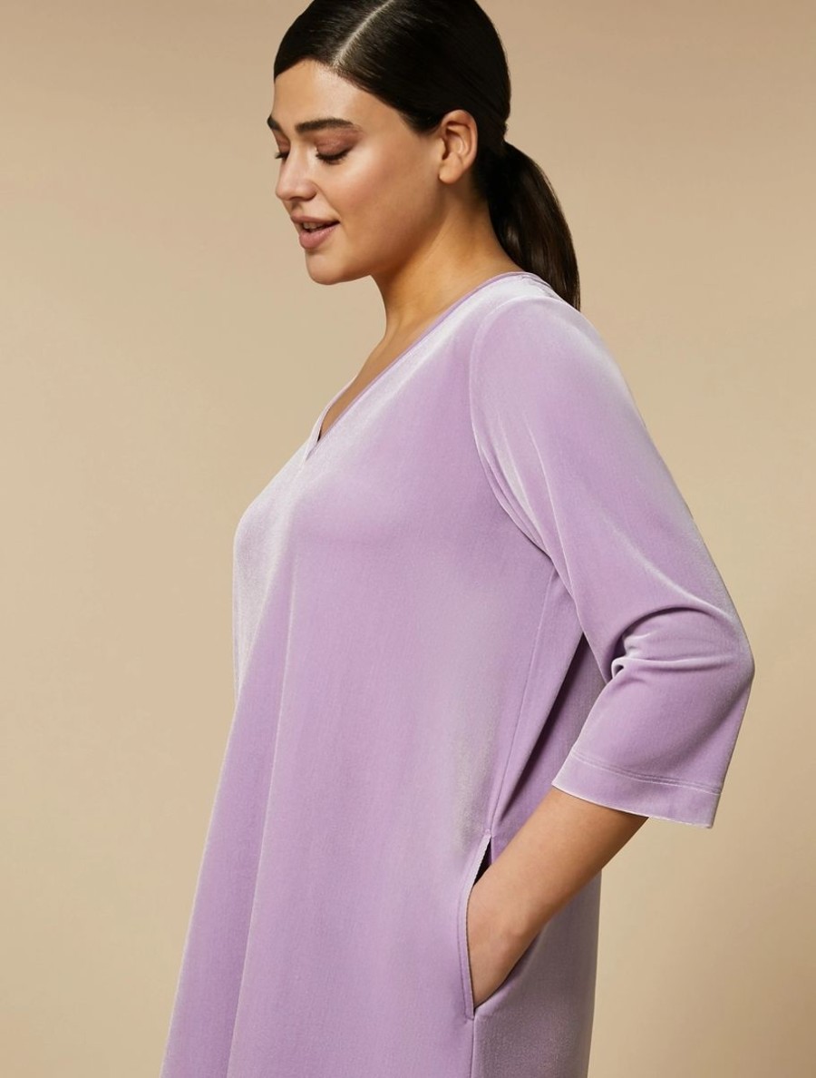 Velvet Jersey Dress Lilac Wholesale