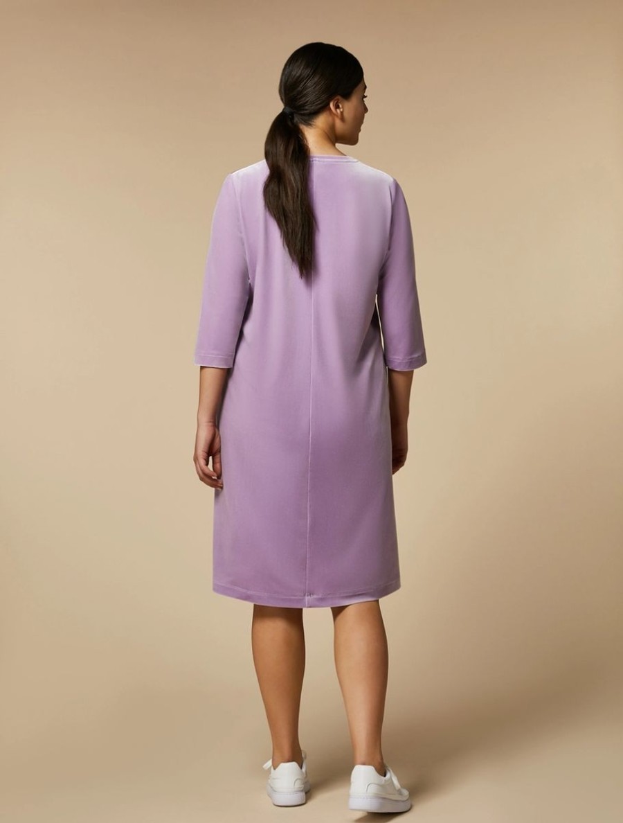 Velvet Jersey Dress Lilac Wholesale