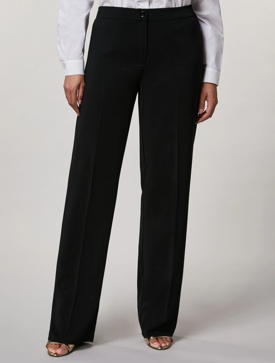 Fluid Stretch Fabric Trousers Black Best