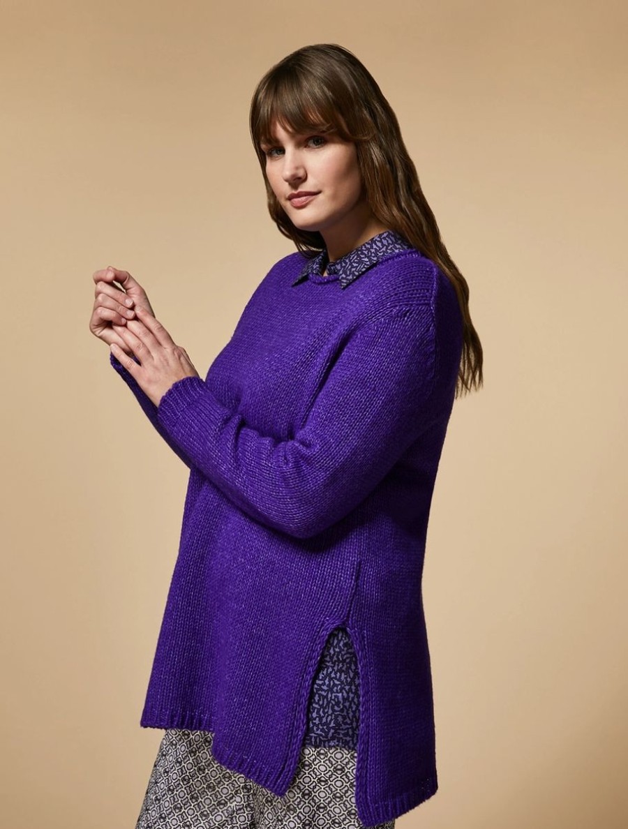 Wool Blend Jumper Purple Wholesale