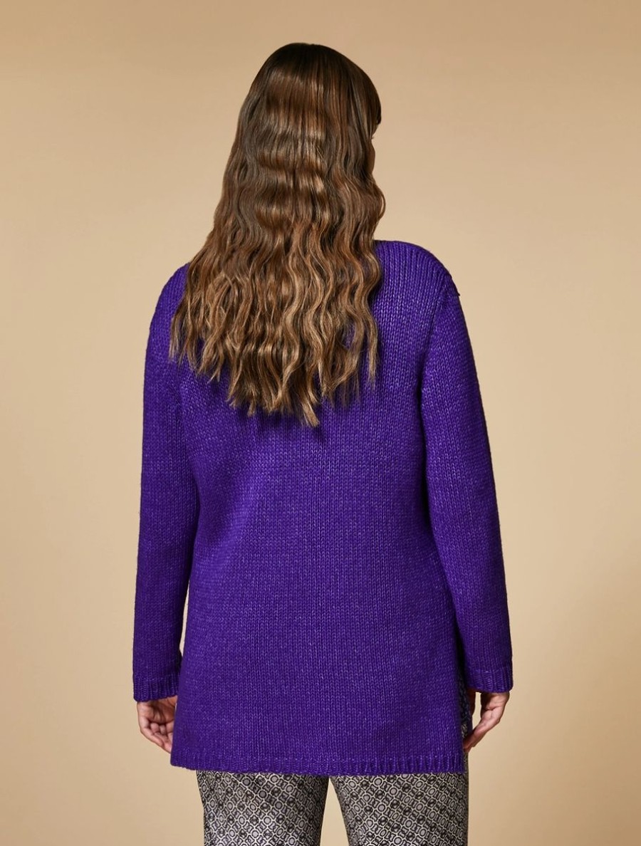 Wool Blend Jumper Purple Wholesale