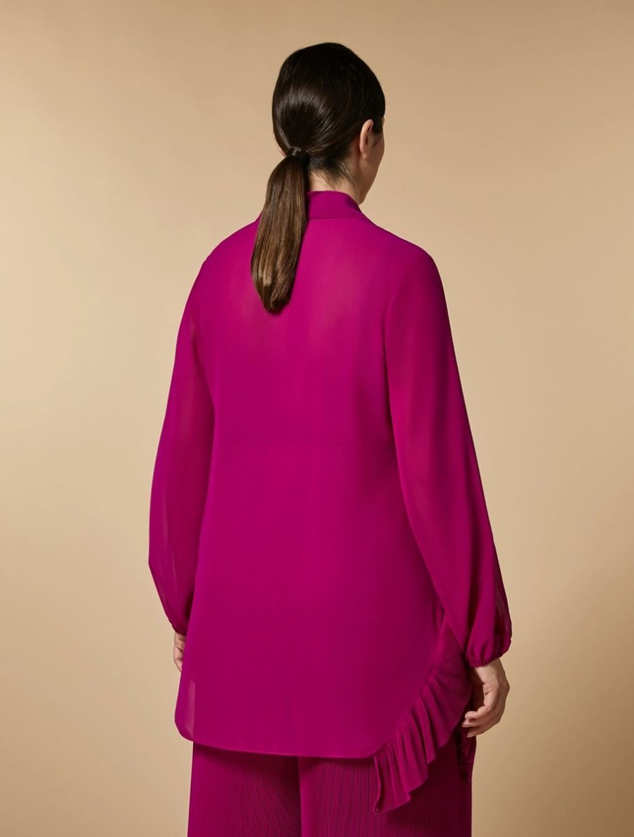 Crystal-Embellished Georgette Tunic Fuchsia Clearance