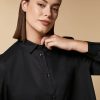 Long Cotton Poplin Shirt Black New