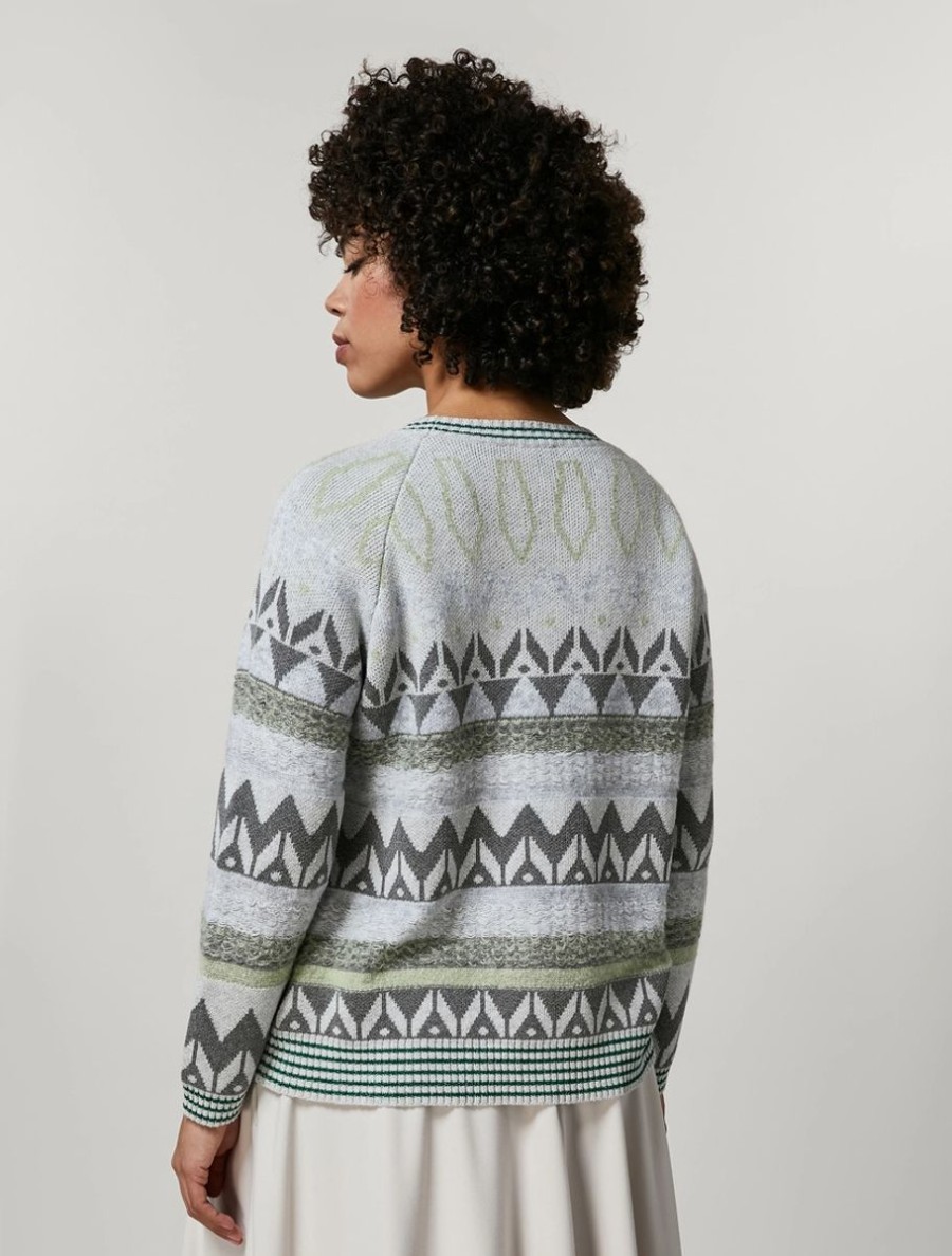 Jacquard Sweater Light Grey Hot