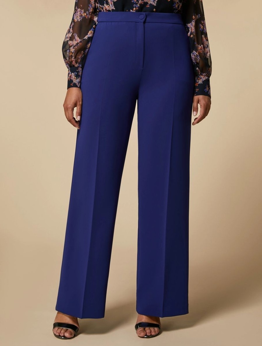 Triacetate Wide Trousers Cornflower Blue Wholesale