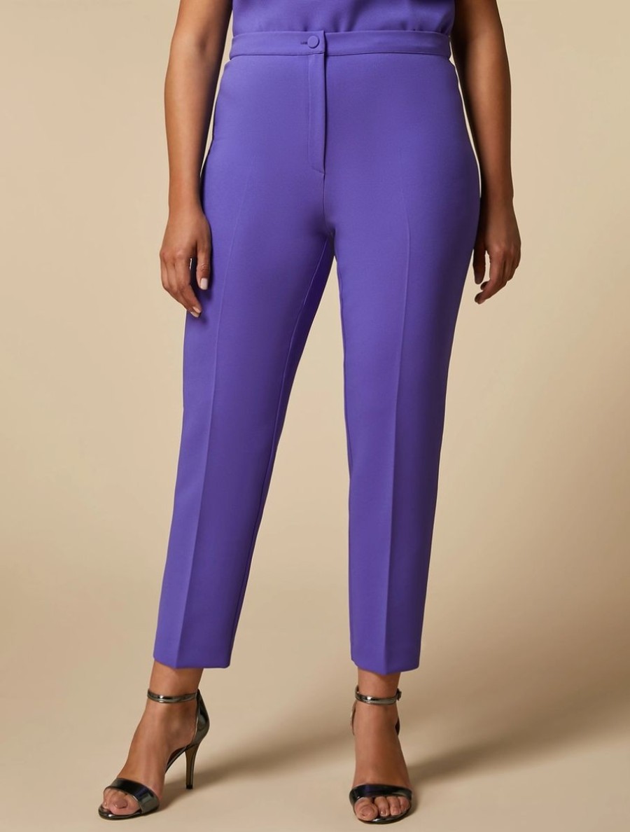 Crepe Cigarette Trousers Purple Best