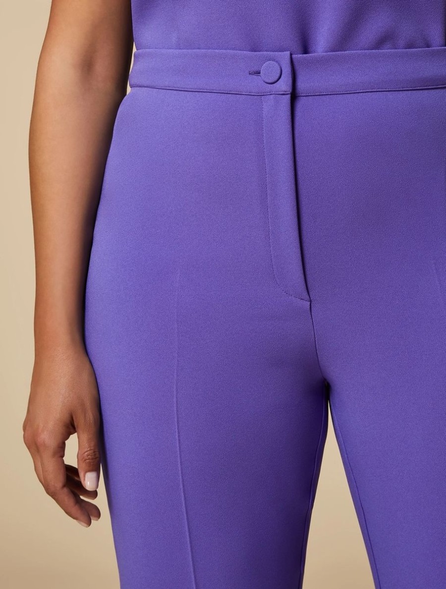 Crepe Cigarette Trousers Purple Best