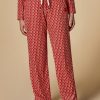 Wide-Leg Velvet Jersey Trousers Red Clearance