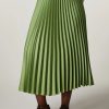 Pleated Satin Skirt Green Online