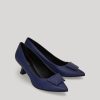 Nappa Leather-Look Court Shoes Dark Navy Wholesale