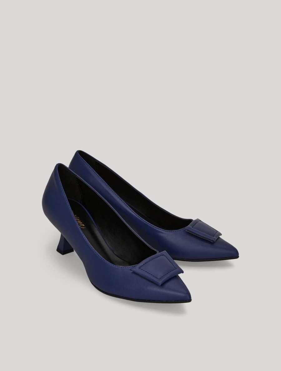 Nappa Leather-Look Court Shoes Dark Navy Wholesale