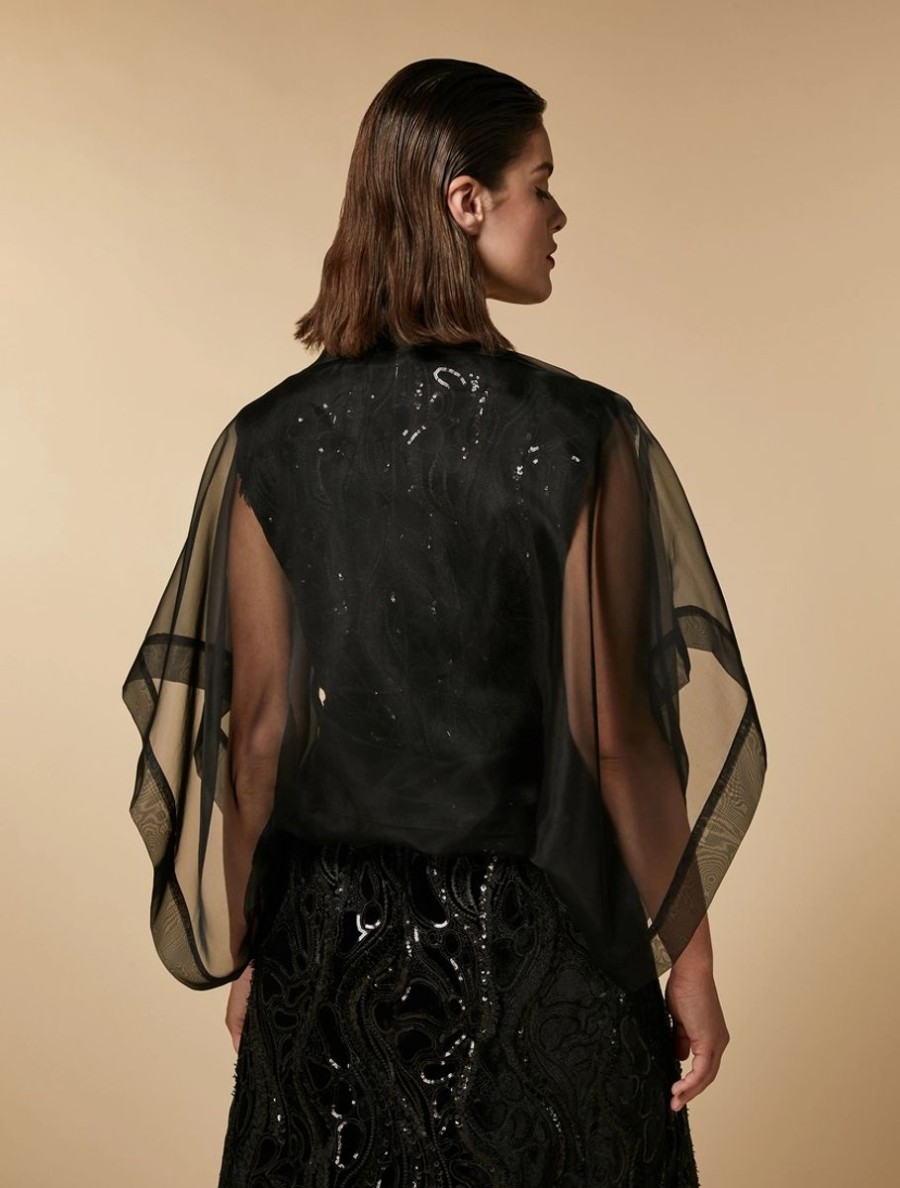 Silk Organza Shrug Black Best