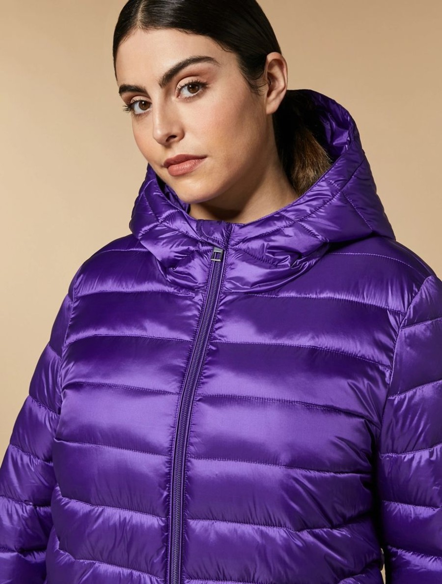 Water-Repellent Quilted Down Jacket Purple New