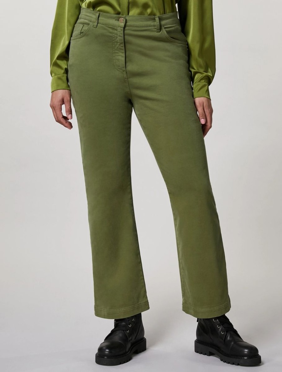 Gabardine Trousers Green Hot