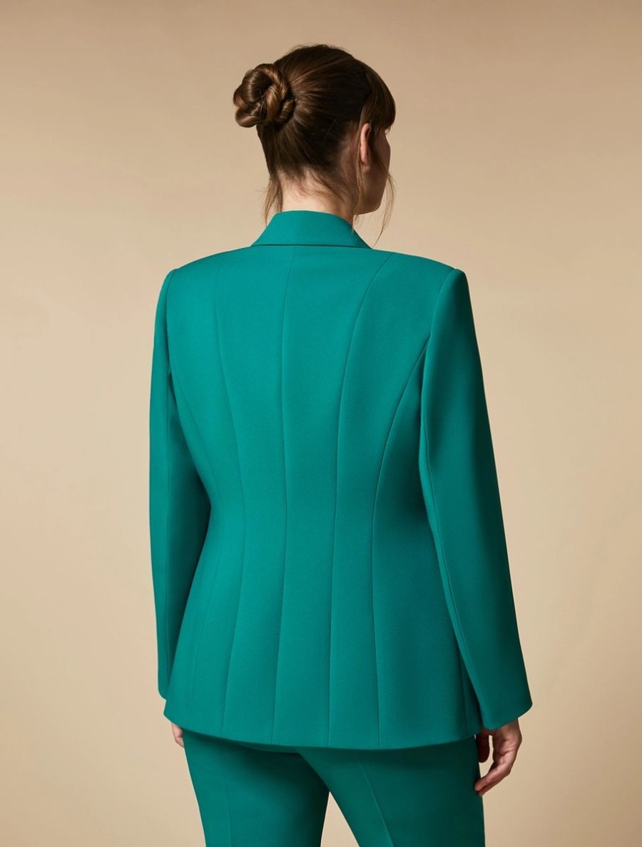 Crepe Blazer Jacket Emerald Online