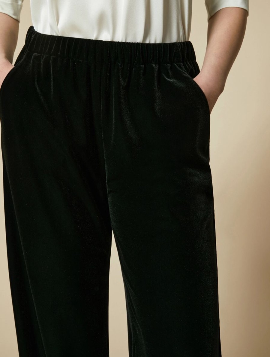 Velvet Jersey Trousers Black Hot