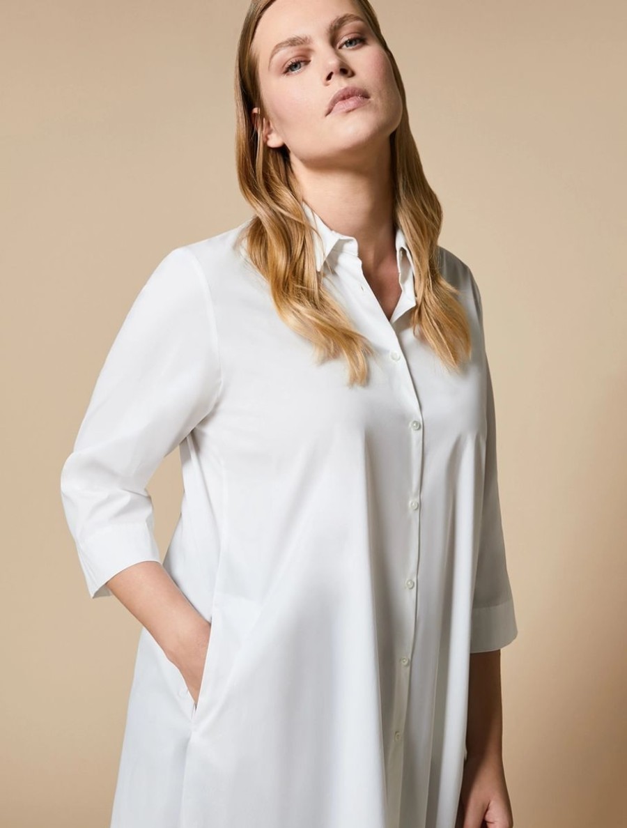 Stretch Poplin Shirt White Hot