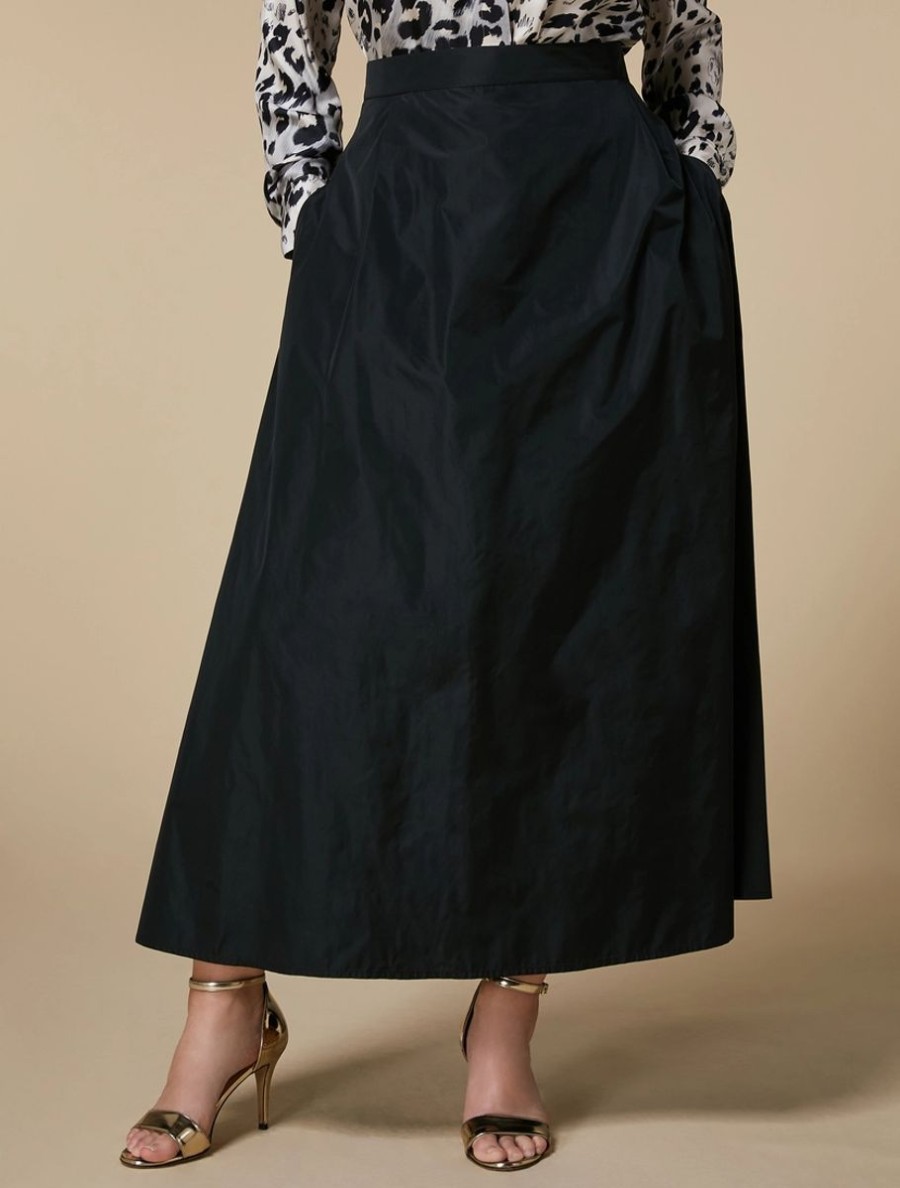 Yarn-Dyed Duchesse Skirt Black Best