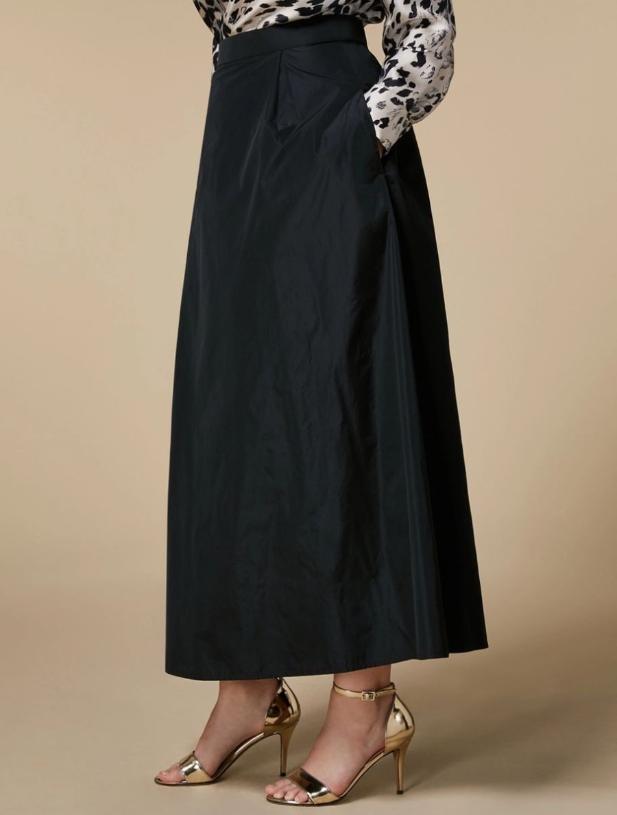 Yarn-Dyed Duchesse Skirt Black Best