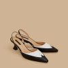 Two-Tone Leather Court Shoes White Hot