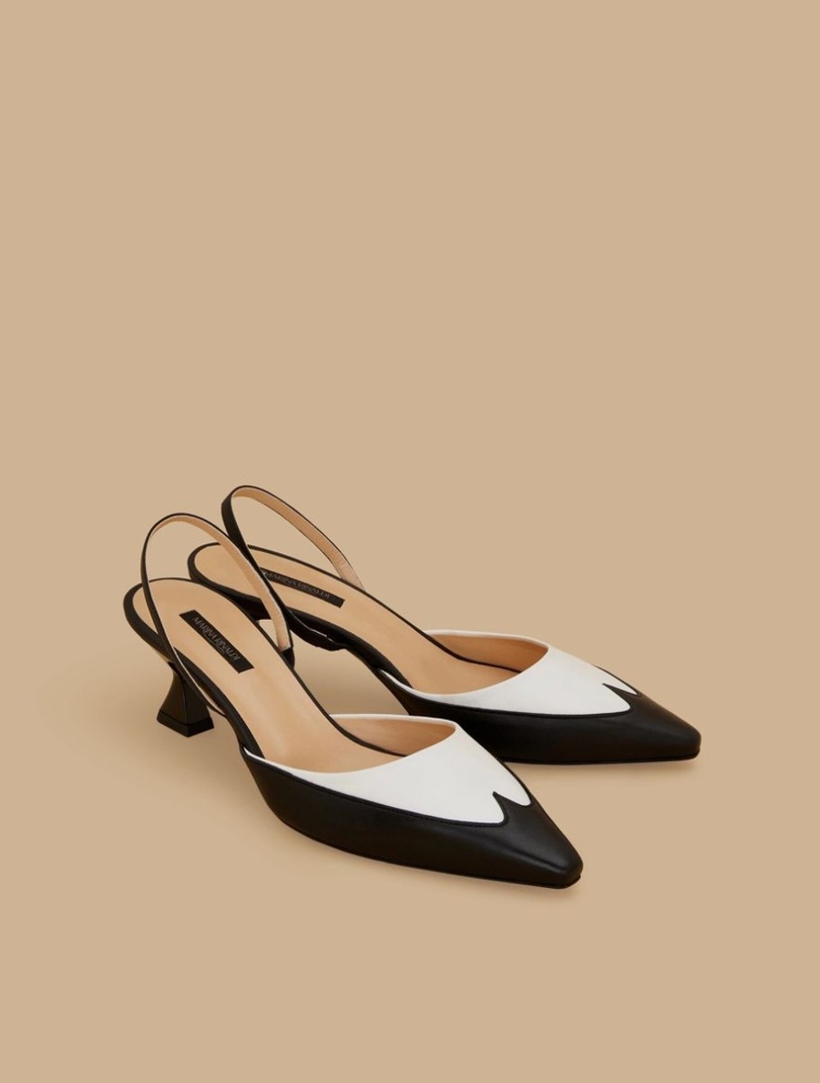 Two-Tone Leather Court Shoes White Hot