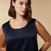 Shiny Fabric Top Dark Navy Online