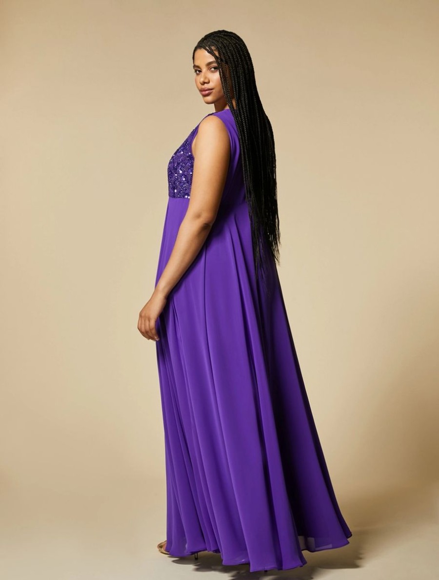 Crepe Georgette Dress Purple New