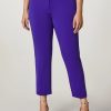 Fluid Stretch Fabric Trousers Purple Clearance