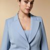 Triacetate Blazer Jacket Ski Blue New