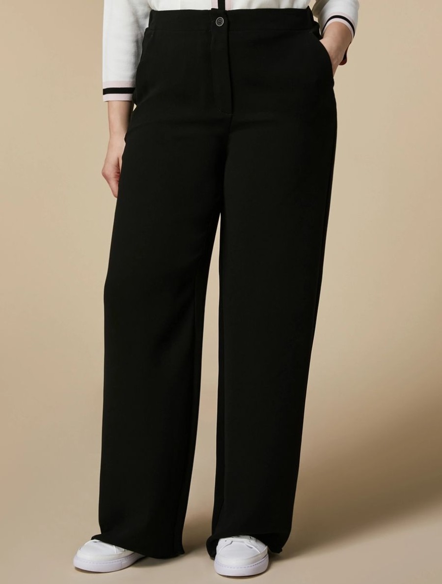 Fluid Fabric Trousers Black Clearance