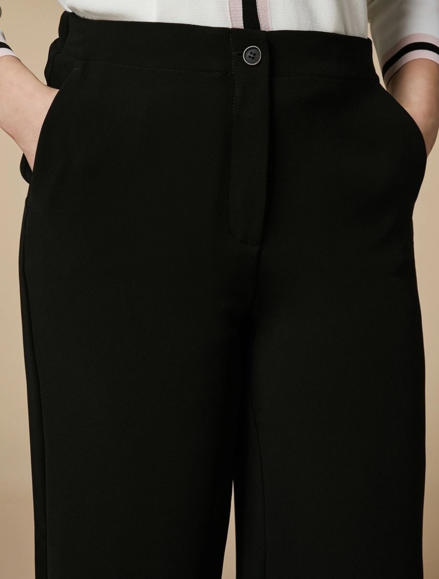 Fluid Fabric Trousers Black Clearance