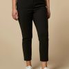 Cotton Canvas Slim Trousers Black Clearance