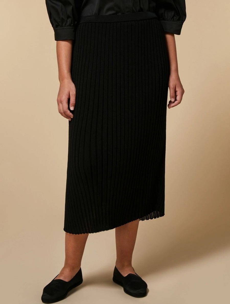 Crepe Knit Skirt Black Best